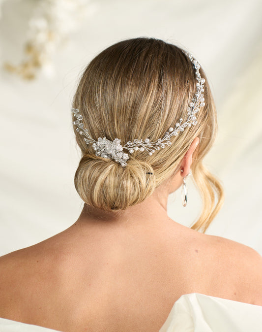 2390FR- Pettinino da sposa con cristalli e filo bijoux