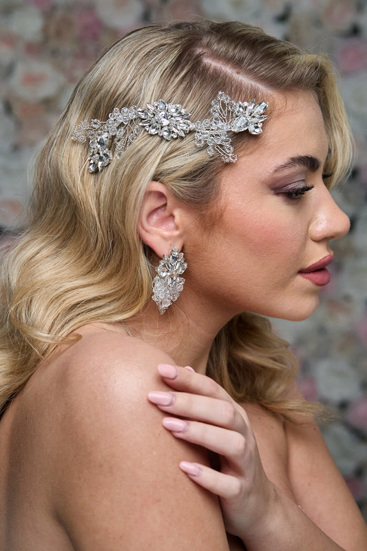 2506FR- Pettinino da sposa con cristalli e pietre swarovski