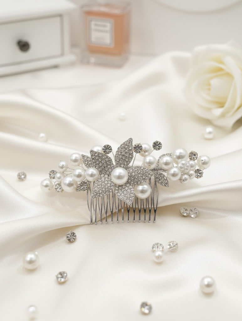 Anthea - 2178FR- Pettinino da sposa con perle