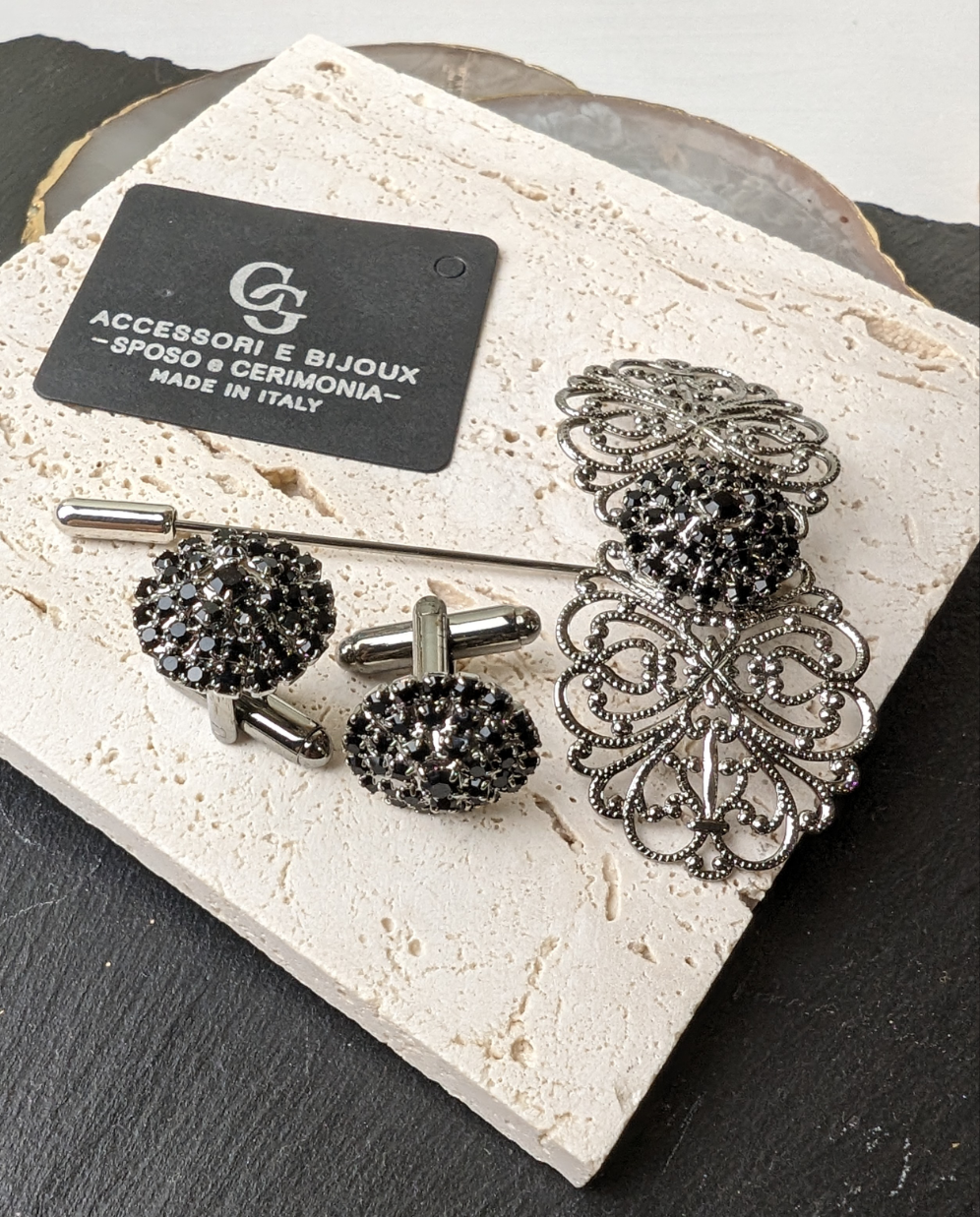 SET GEM113 GEMELLI+SPILLA BIJOUX