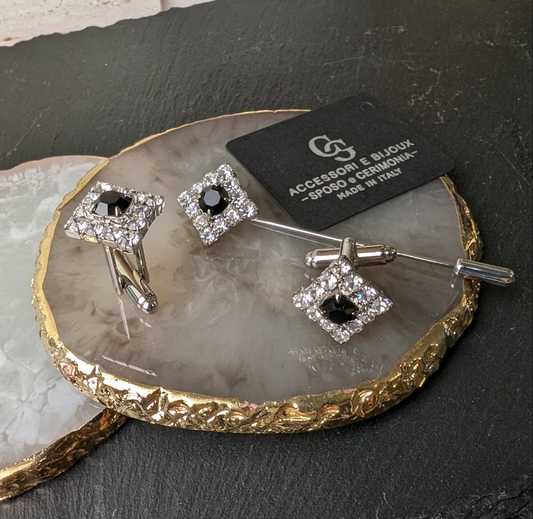 SET gem103 GEMELLI +SPILLA BIJOUX