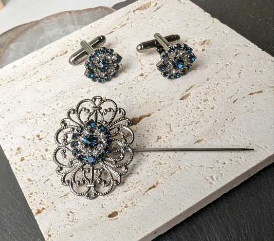 SET GEM124 GEMELLI+SPILLA BIJOUX