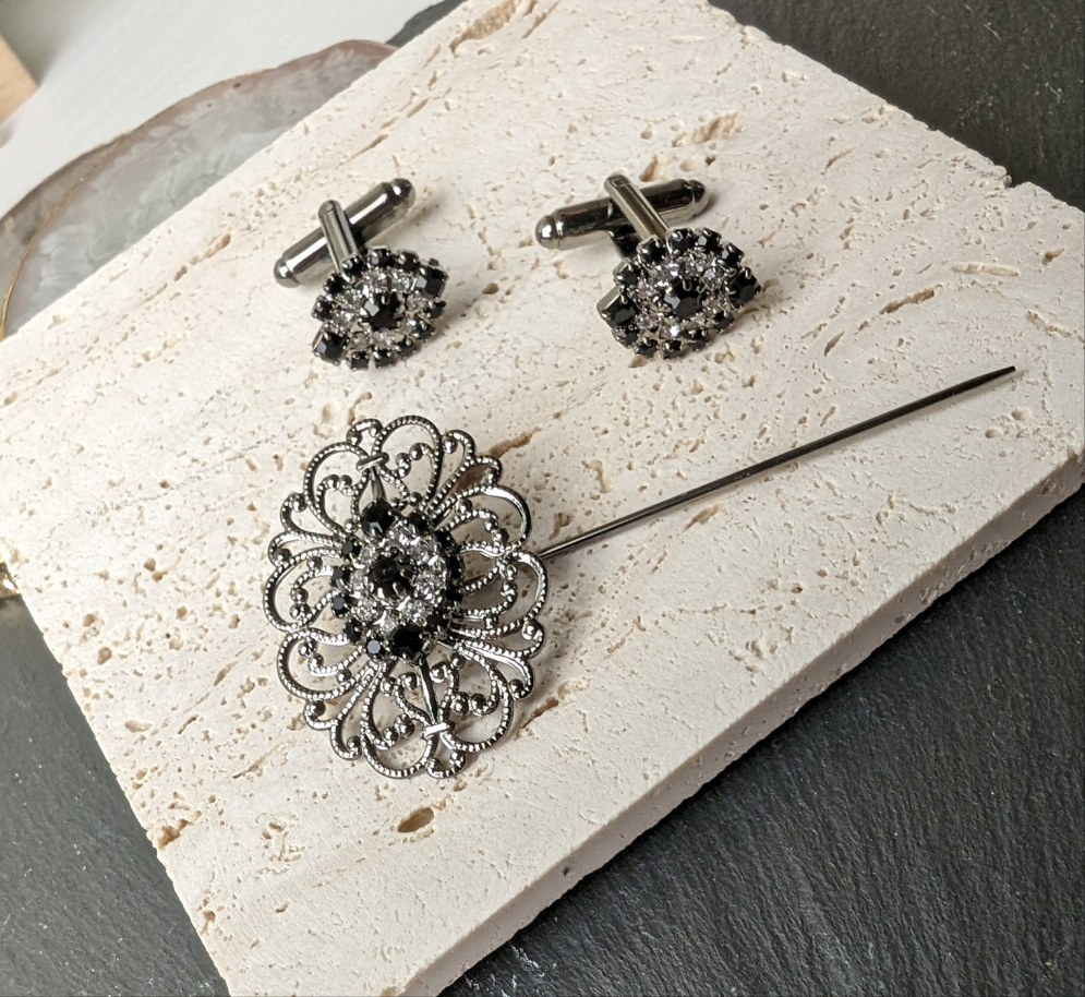 SET GEM124 GEMELLI+SPILLA BIJOUX