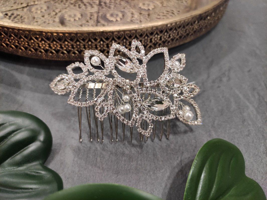 Pettinino da sposa con strass e pietre