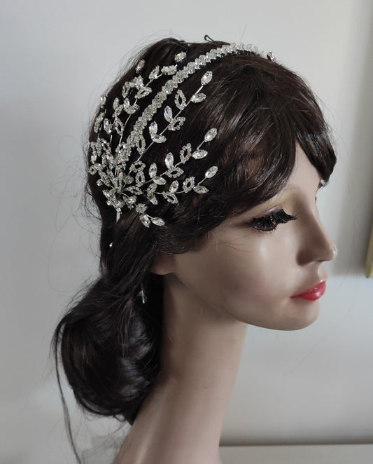 Cerchietto bijoux con ramage laterali