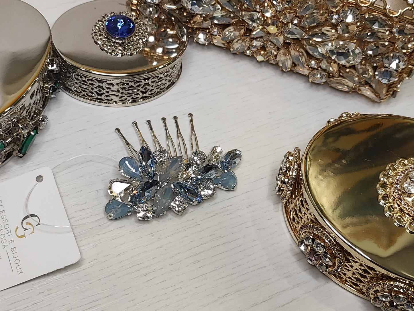 Pettinino per cerimonia con pietre swarovski