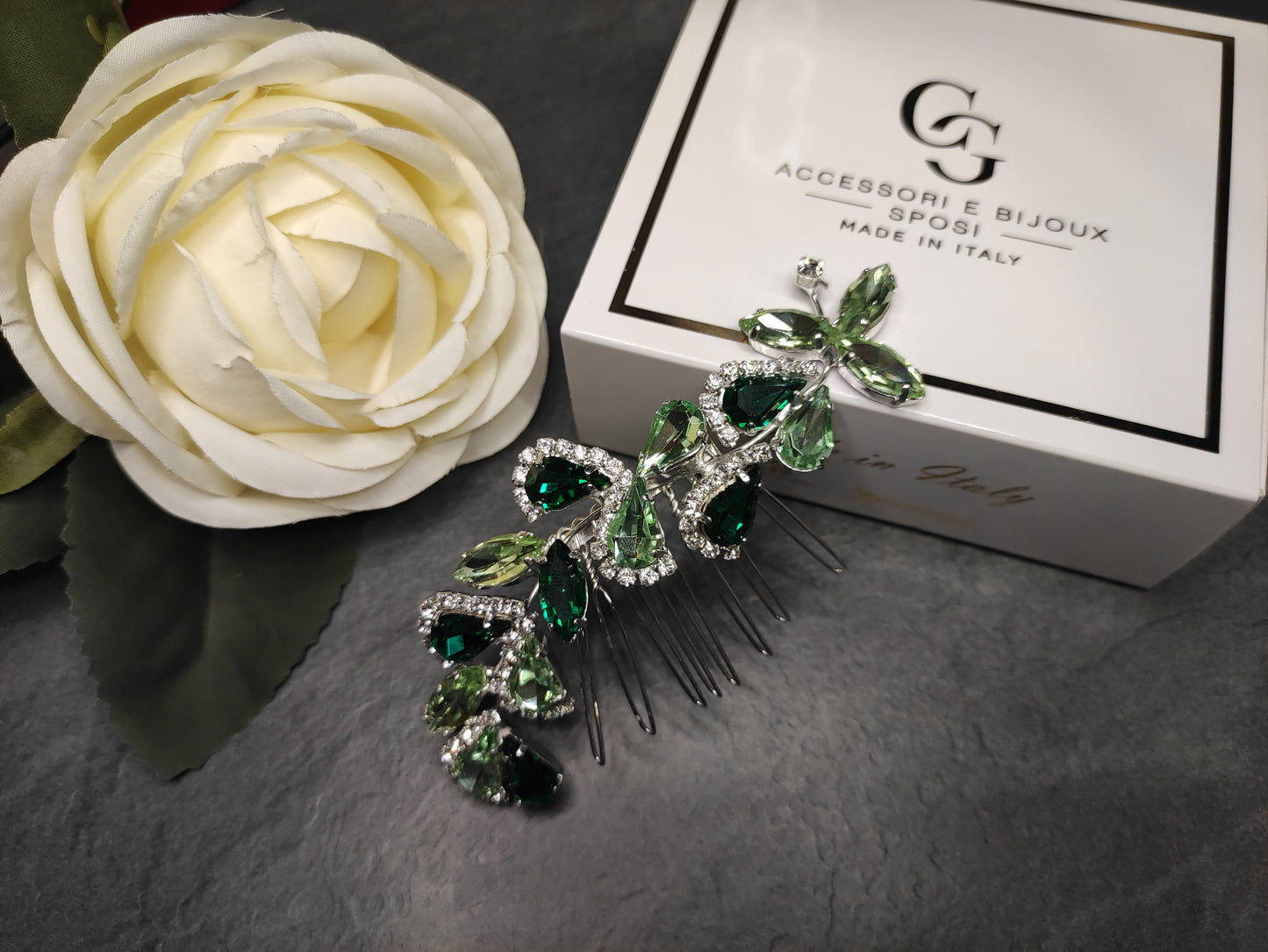 1840FR- Pettinino da sposa con pietre swarovski