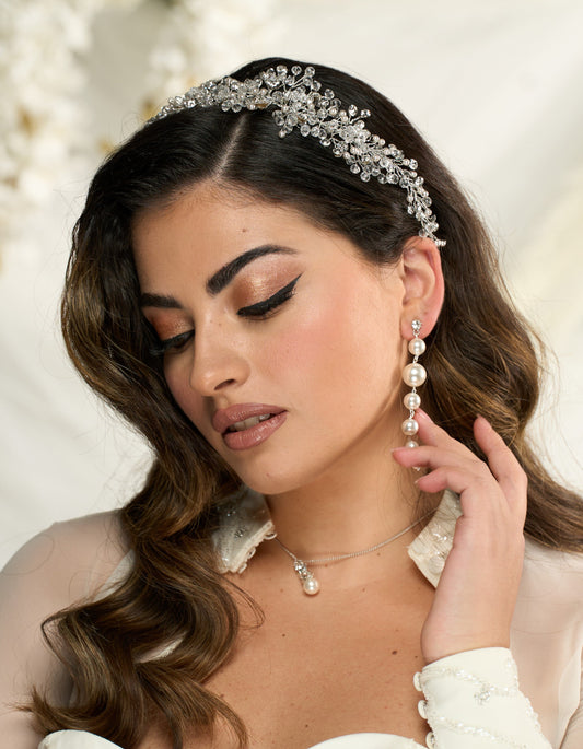 FRN170 -Modellabile con cristalli e perle da sposa