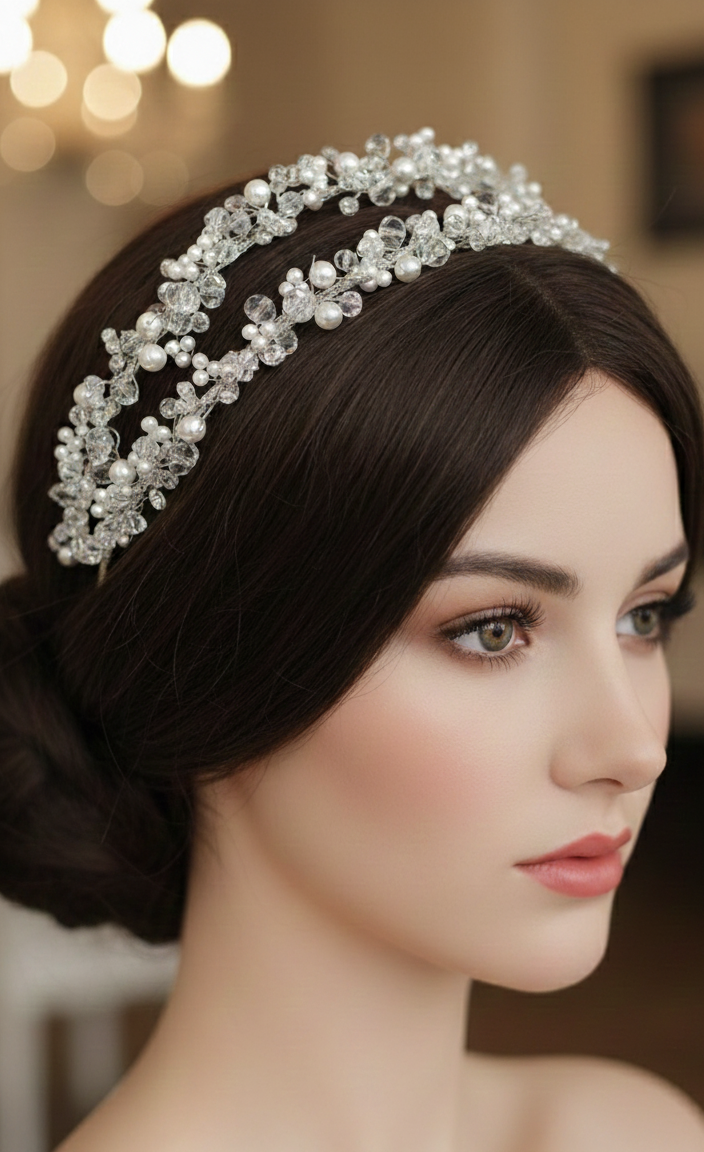 Frontino Doppio Splendore - Accessorio Sposa di Lusso FRN172
