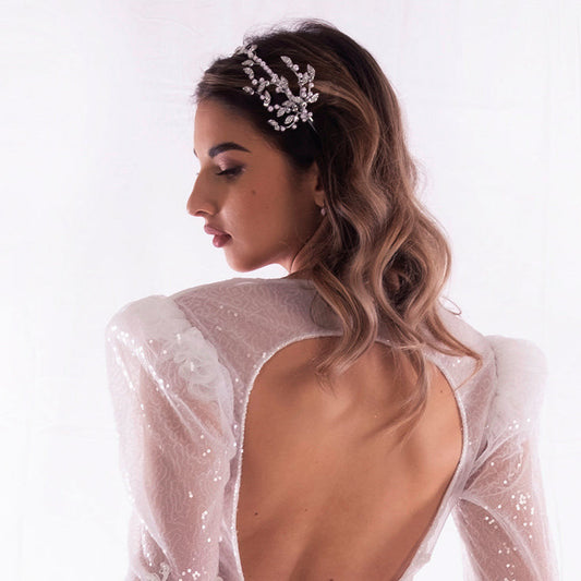 FRN200 - Cerchietto bijoux con ramage laterali