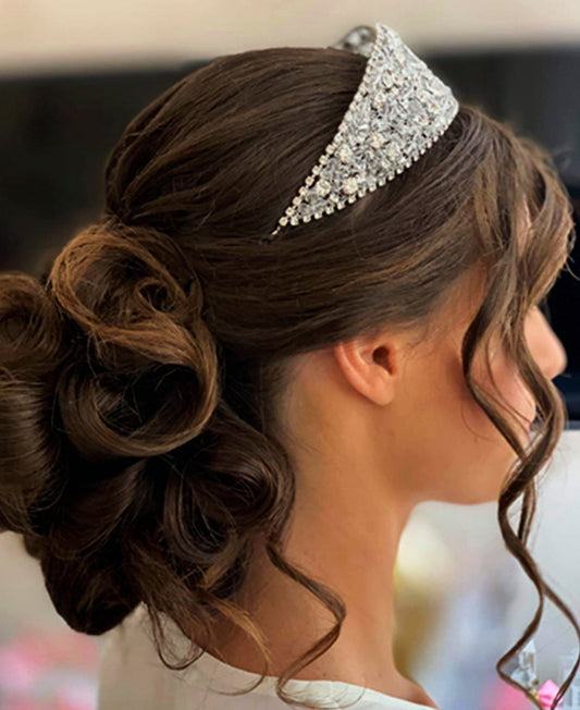 FRN193- Tiara bijoux con cristalli e pietre