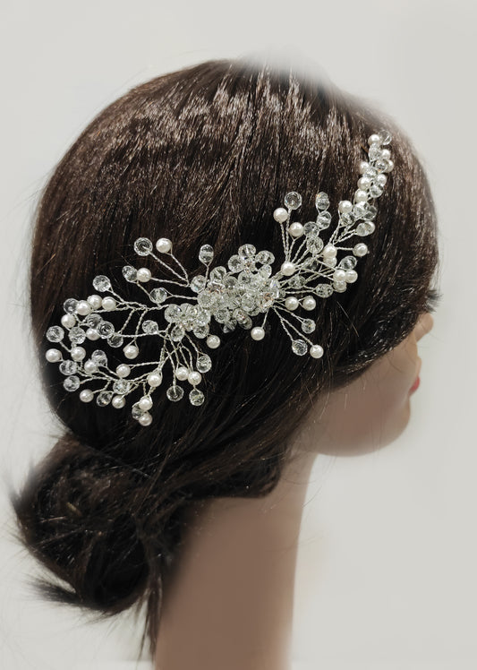 2263FR - Pettinino bijoux in cristalli e perle