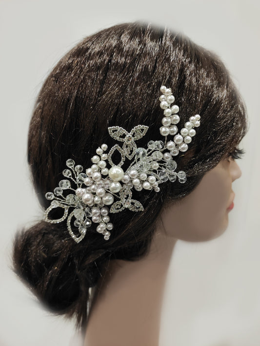 2368FR - Pettinino bijoux da sposa con perle