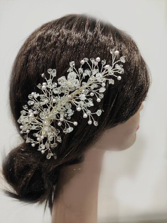 1904FR - Pettine in cristalli da sposa