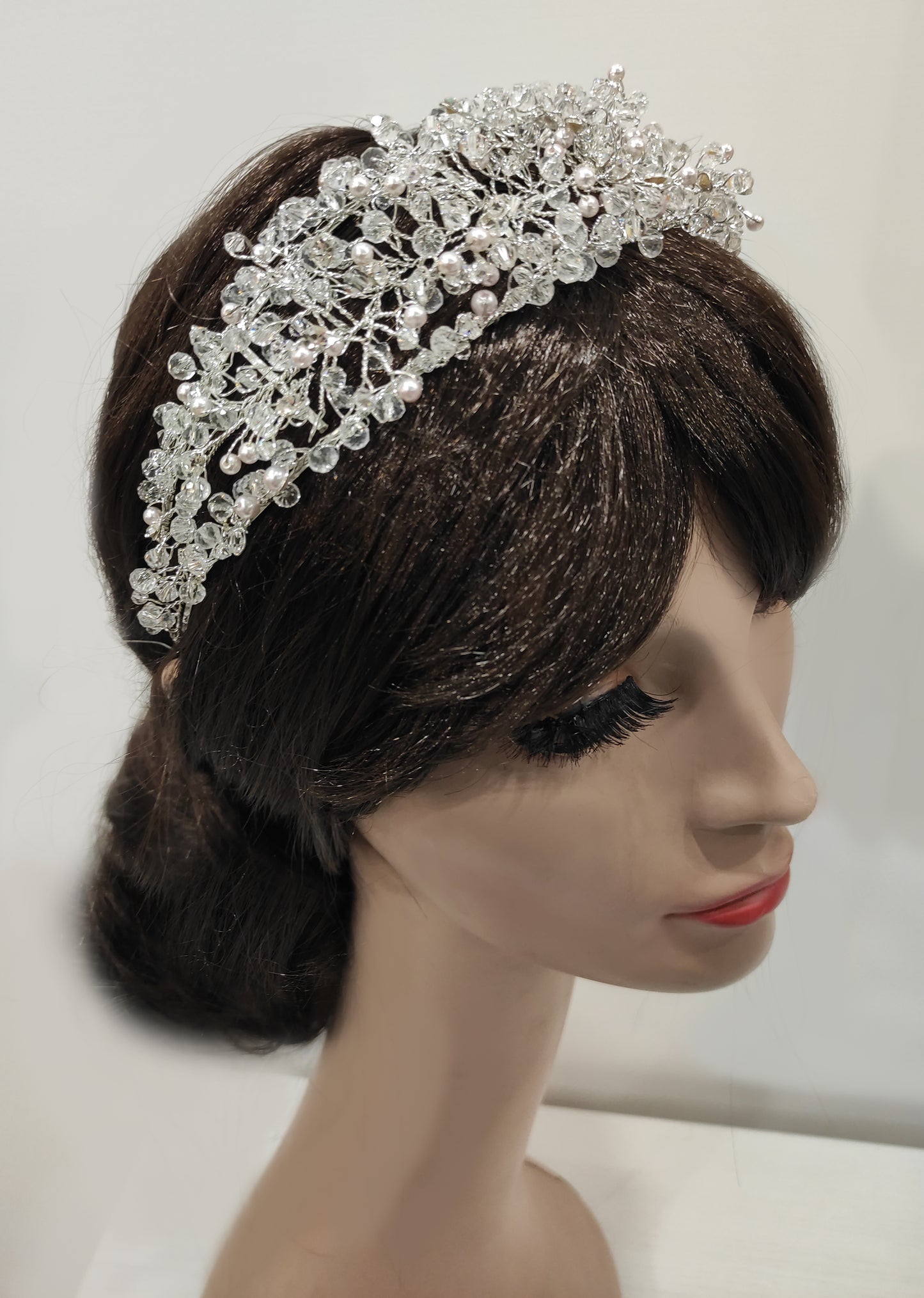 FRN192- Frontino bijoux con cristalli e perle
