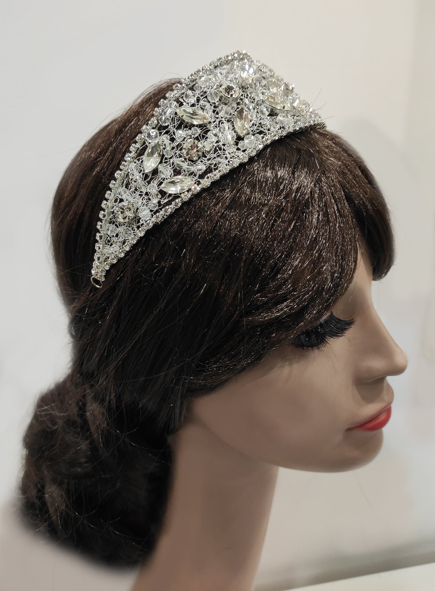FRN193- Tiara bijoux con cristalli e pietre