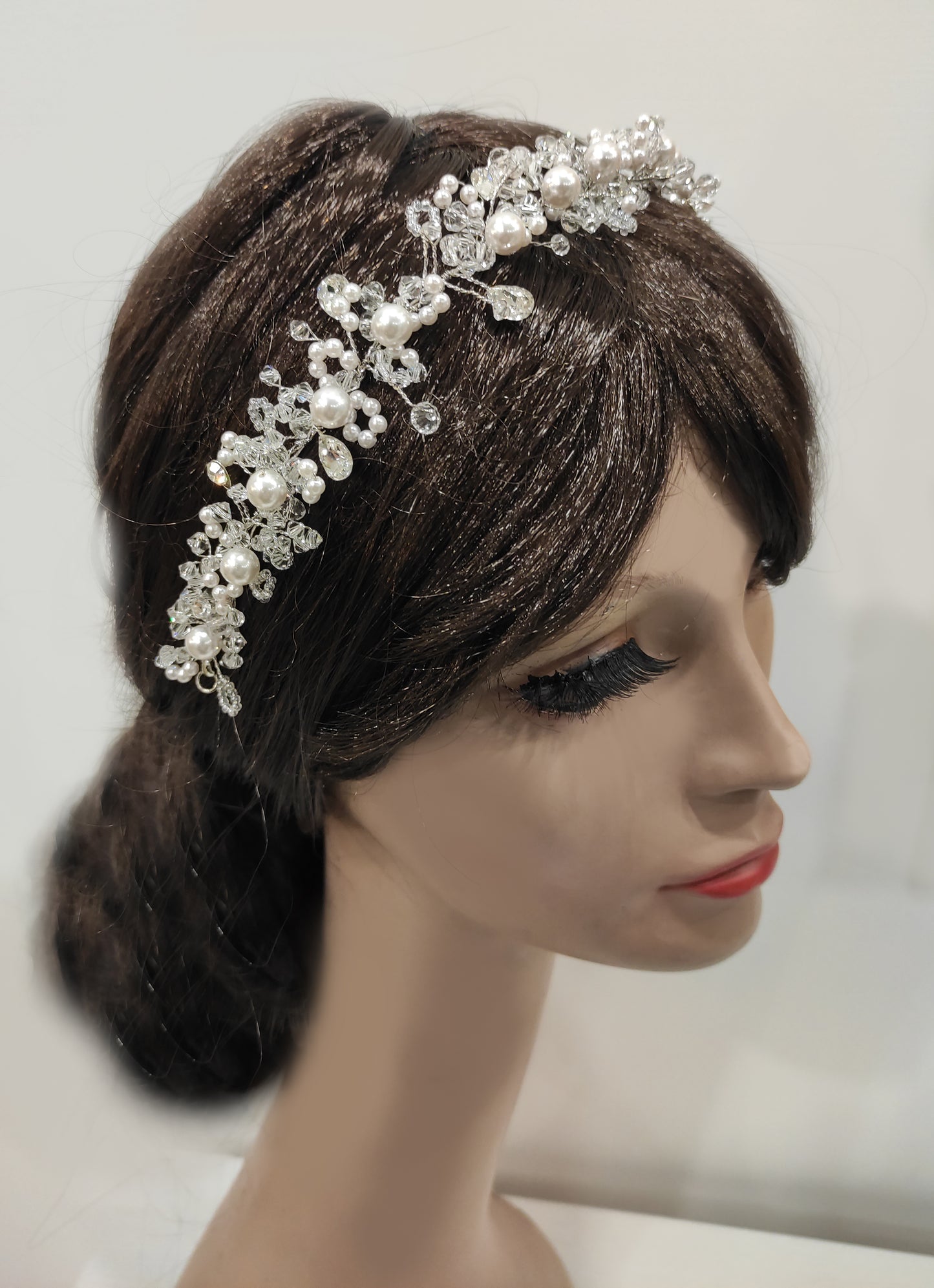 FRN171 -Modellabile con cristalli e perle da sposa