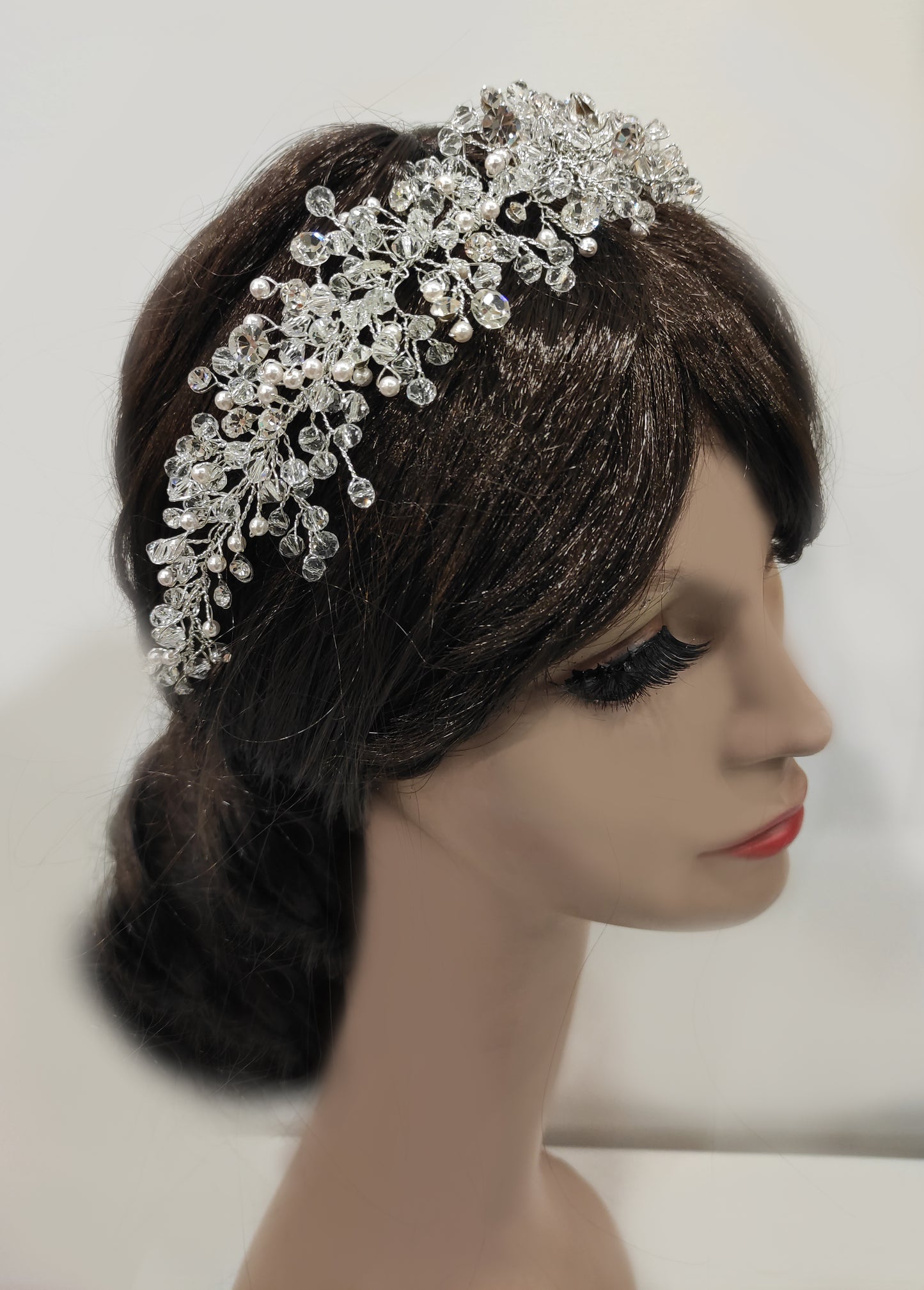 FRN170 -Modellabile con cristalli e perle da sposa