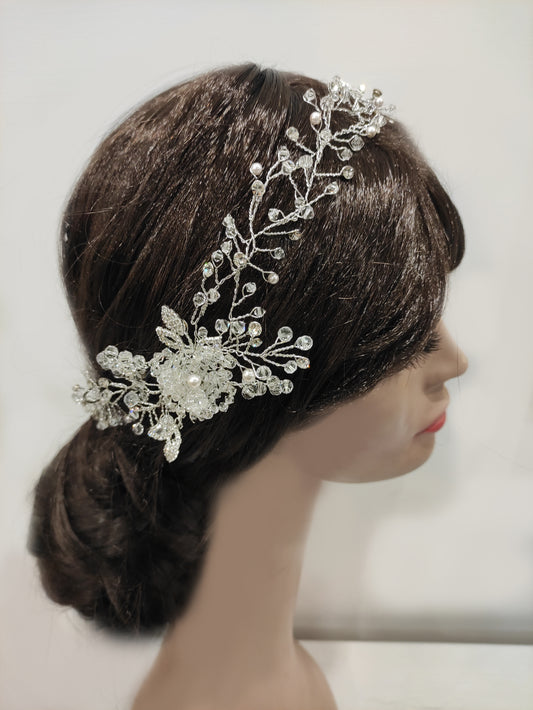 FRN197 - Modellabile in cristalli con fiore laterale
