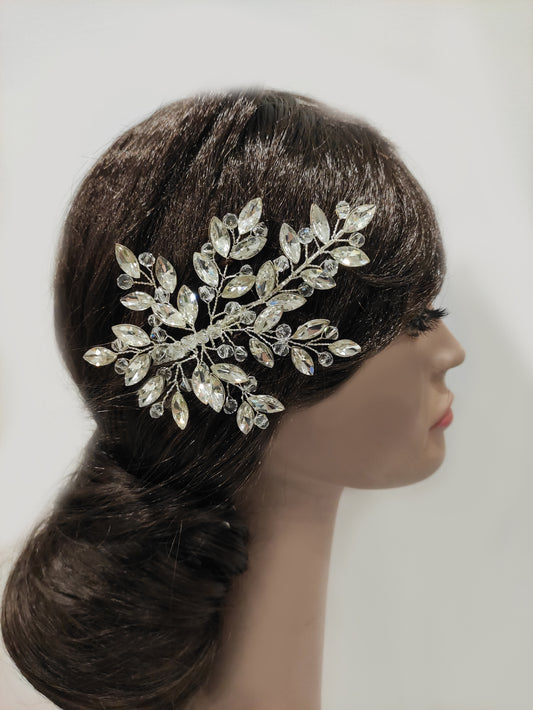 2213FR- Pettinino da sposa con cristalli taglio navetta