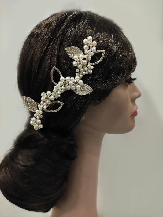 2182FR- Pettinino da sposa con fiori in perle
