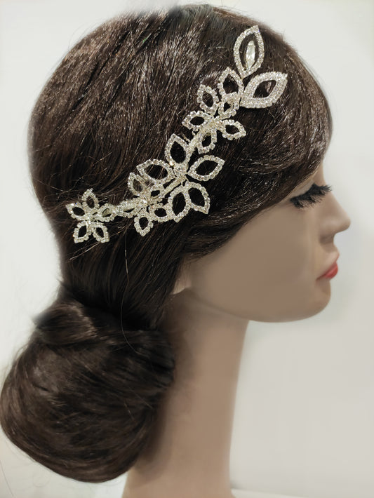 2105FR- Pettinino da sposa con fiori in strass