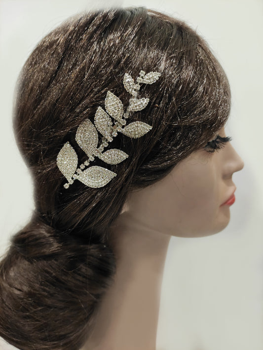 2171FR- Pettinino da sposa con foglioline in strass