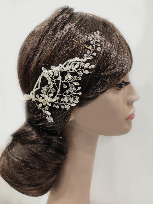 2236FR- Pettinino da sposa con navette e cristalli