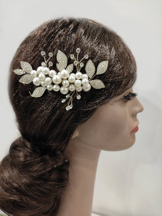 2216FR- Pettinino da sposa con perline e strass