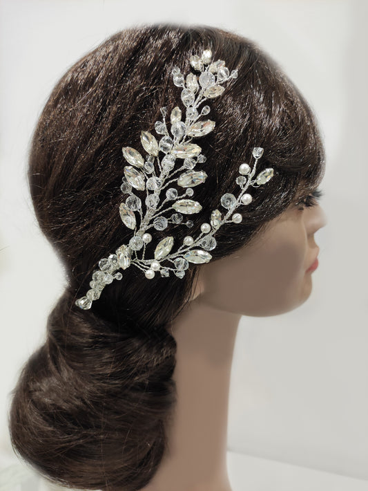 2391FR- Pettinino da sposa con cristalli e strass taglio navetta