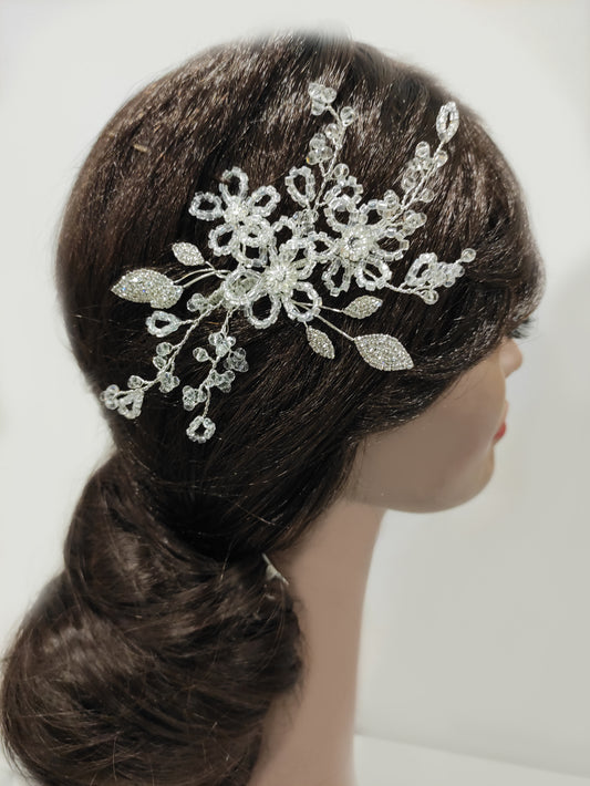 2392FR- Pettinino da sposa con corallini e strass