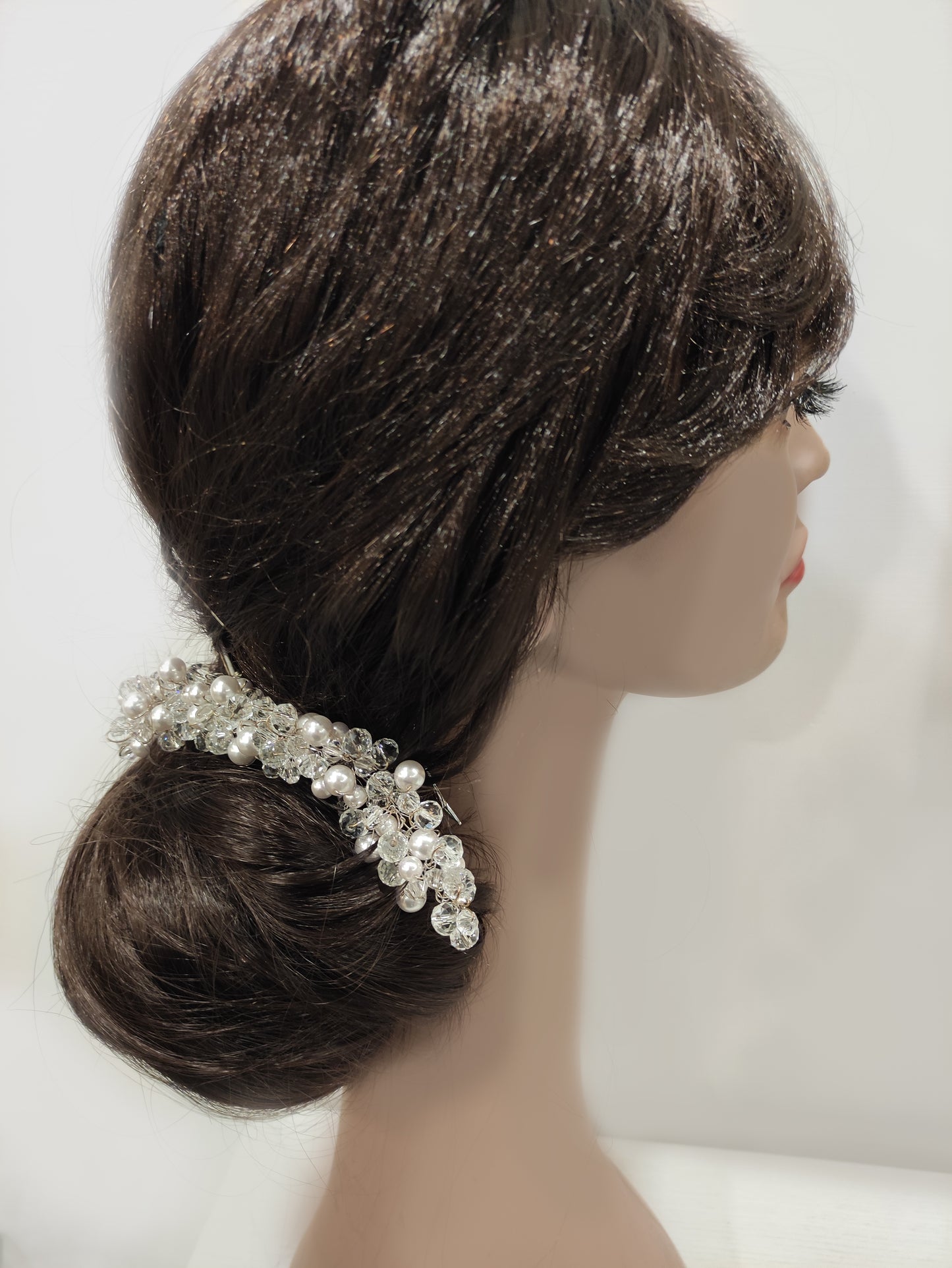 2109FR- Pettinino da sposa con cristalli e perle