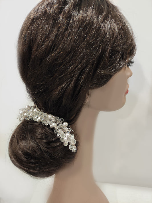 2109FR- Pettinino da sposa con cristalli e perle