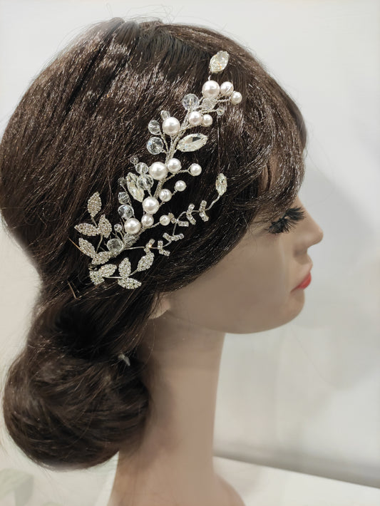 2363FR- Pettinino da sposa con pietre e cristalli swarovski