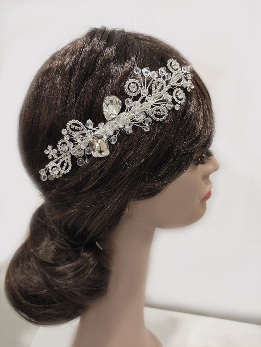 2256FR- Pettine da sposa in cristalli e strass swarovski
