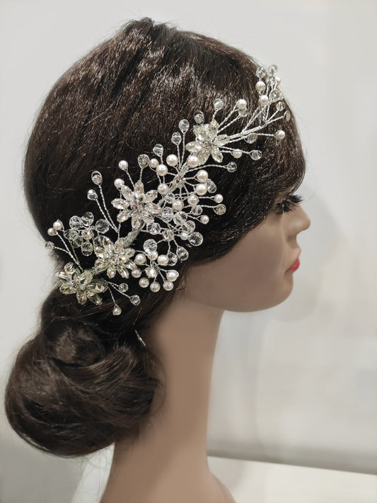 2303FR- Pettine da sposa in cristalli e strass swarovski