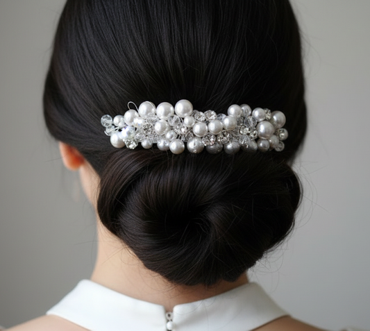 2106FR- Pettinino da sposa con cristalli e perle swarovski