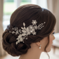 Bloom - 2200FR- Pettinino da sposa con fiori e foglioline in strass