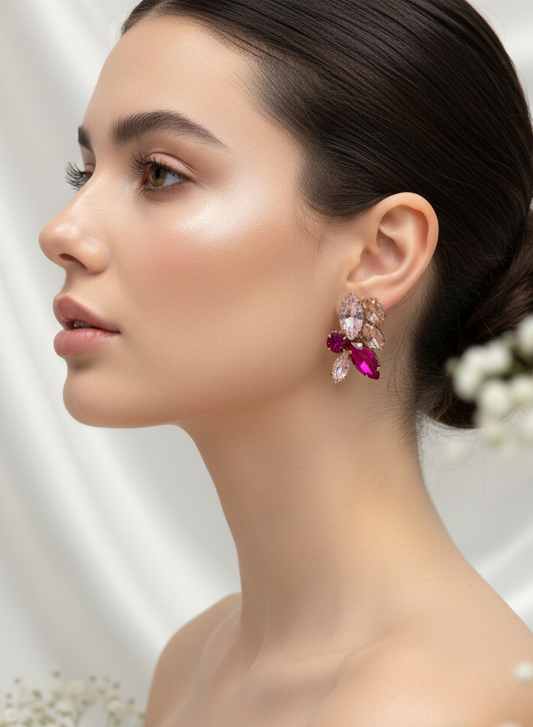 Petali di rubino - 1396OR Orecchini bijoux