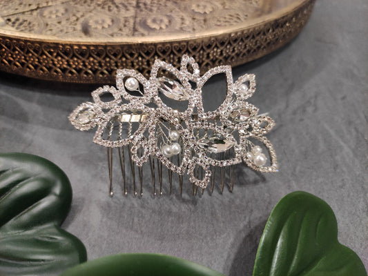 Pettinino da sposa con strass e pietre