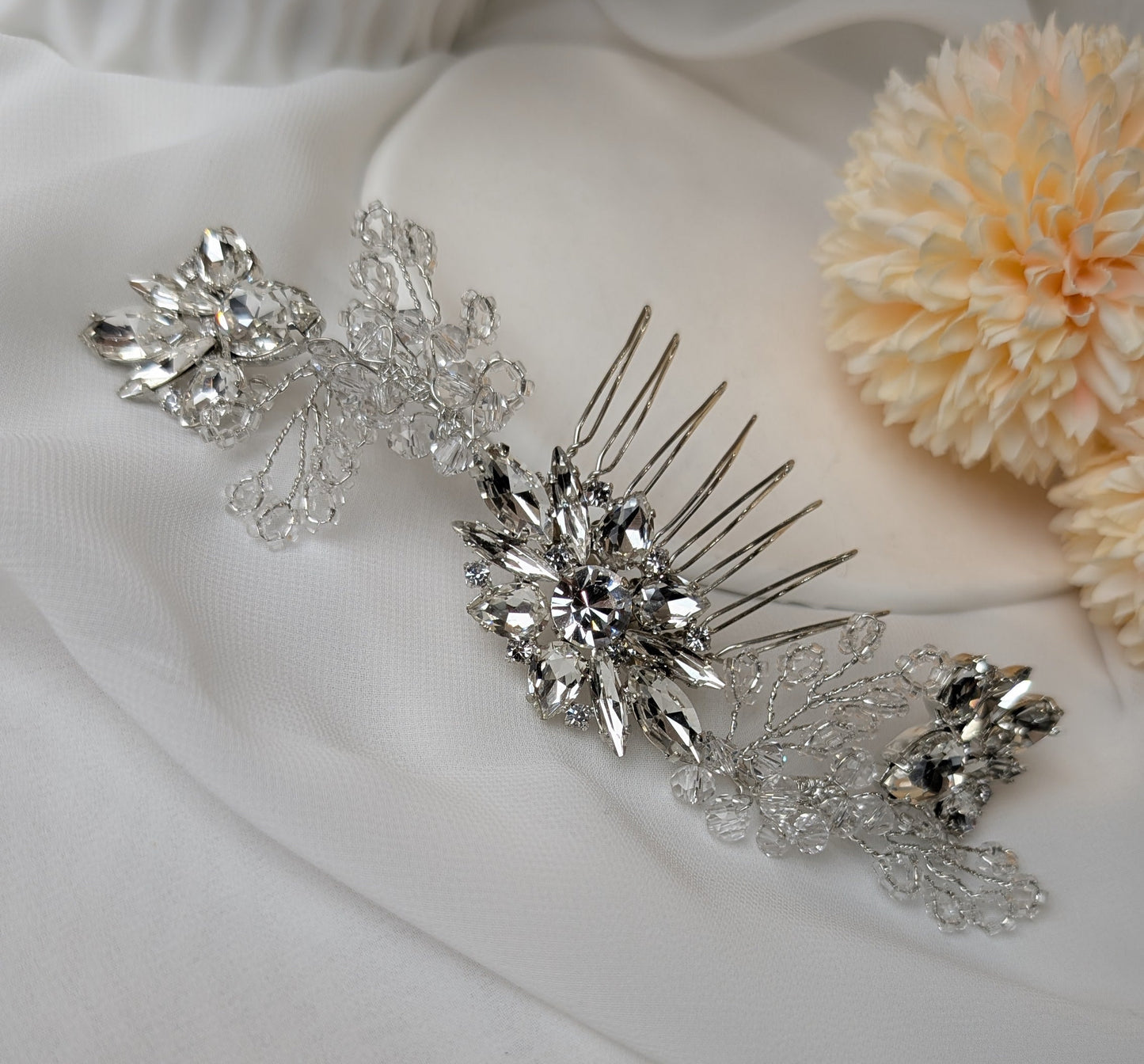 2506FR- Pettinino da sposa con cristalli e pietre swarovski