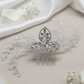 Stella polare - Pettinino da sposa con fiore in strass e rami di cristalli