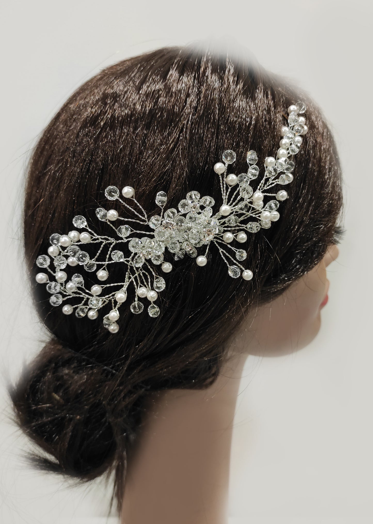 2263FR - Pettinino bijoux in cristalli e perle