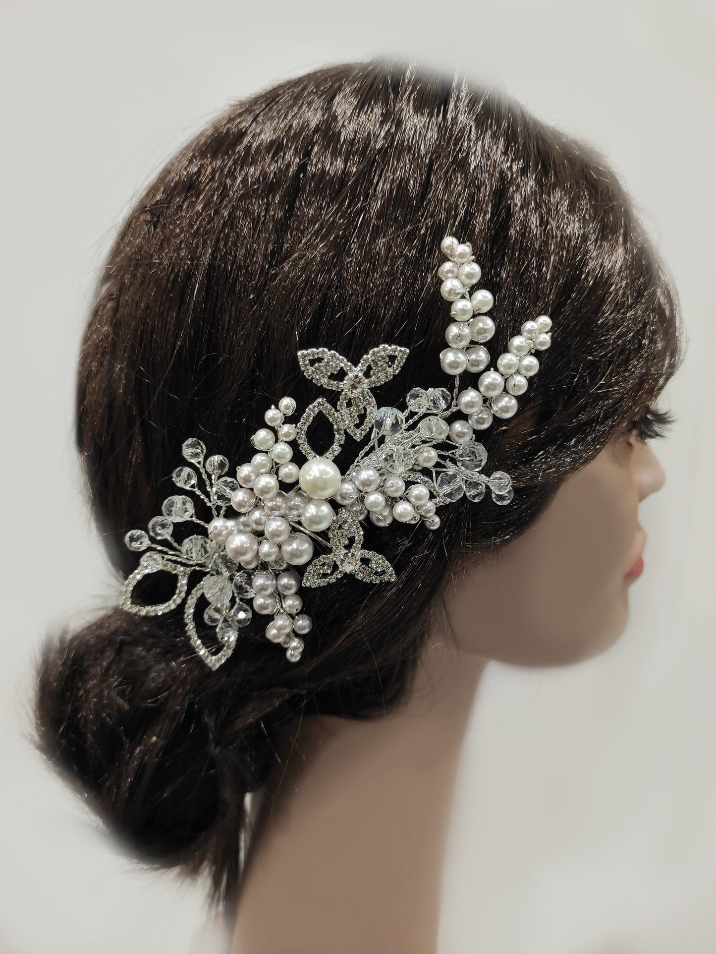 2368FR - Pettinino bijoux da sposa con perle